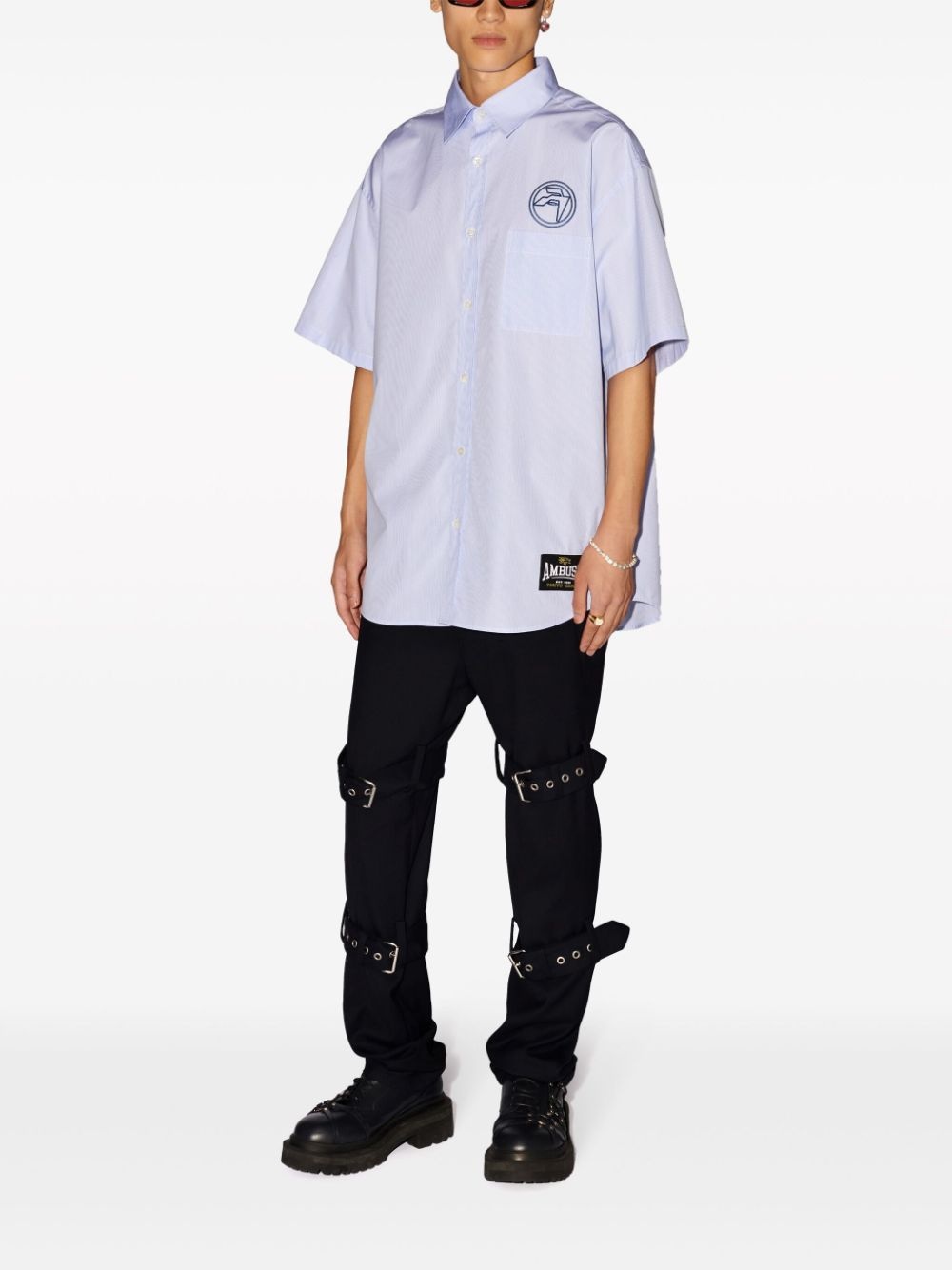 short-sleeve striped cotton shirt - 2