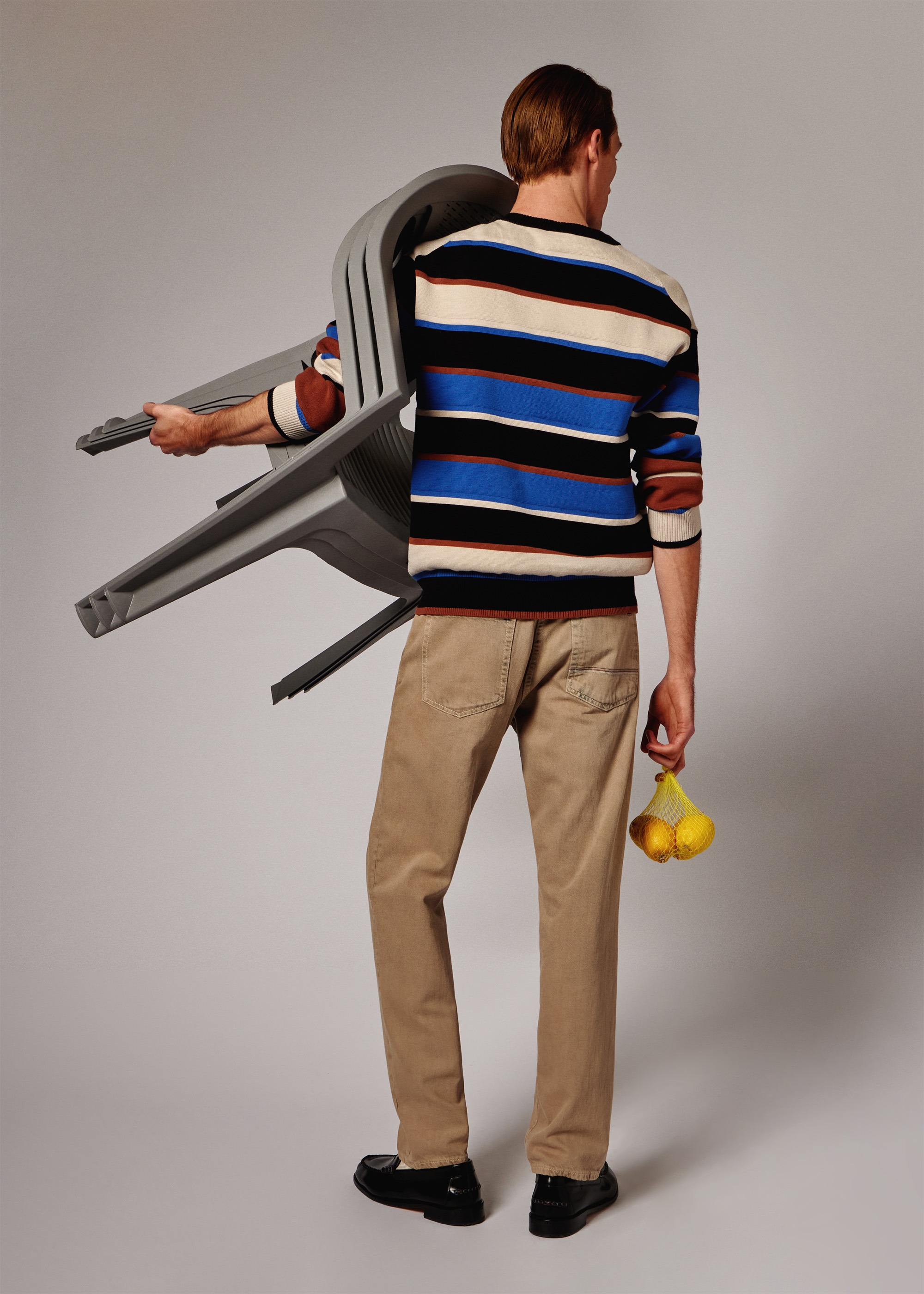 Black And Blue Stripe Milano Cotton Sweater - 2