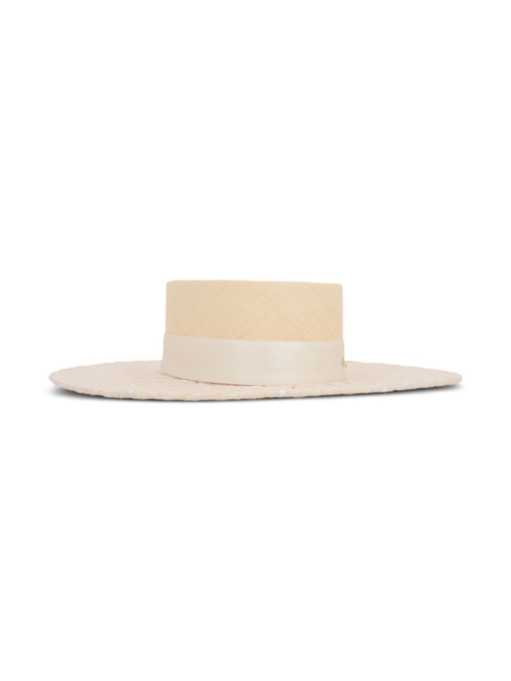 wide-brim canotier hat - 2