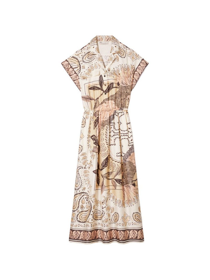 waisted silk shirtdress 1