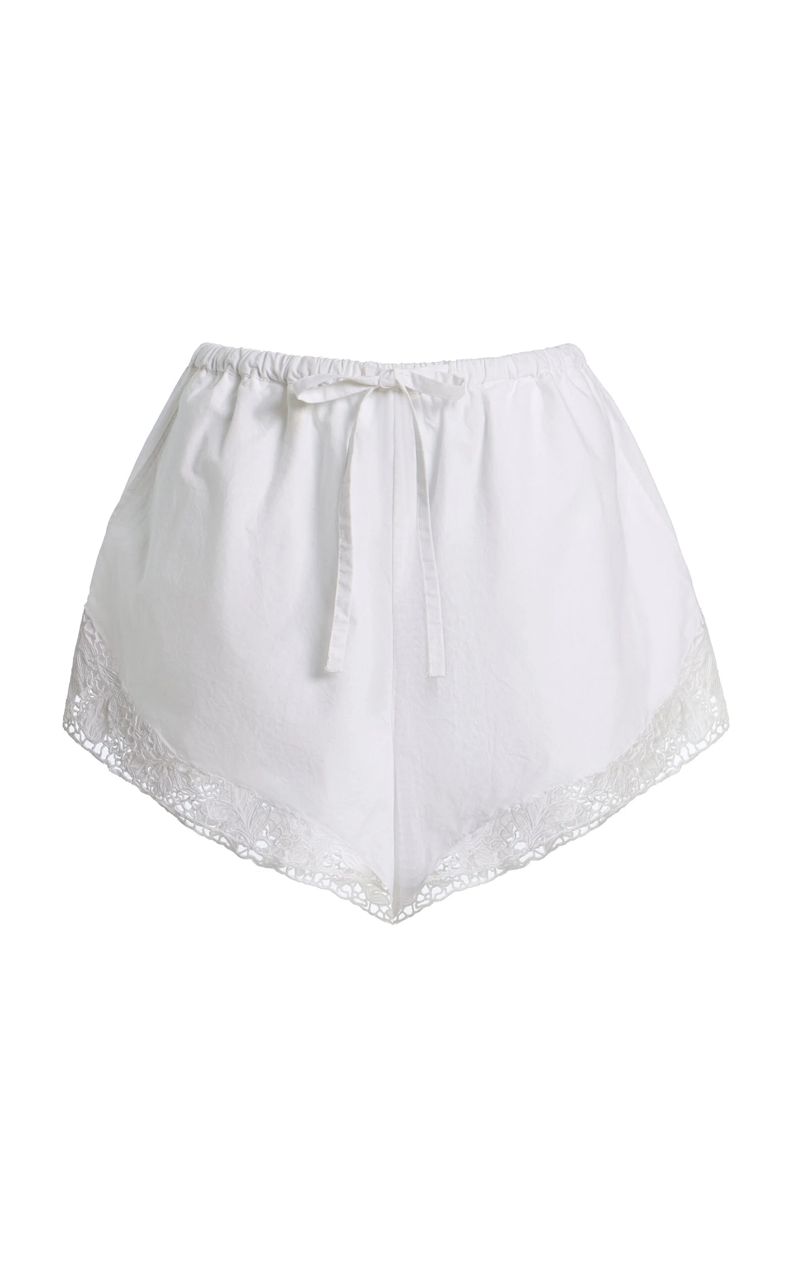 Cotton Drawstring Shorts white - 1
