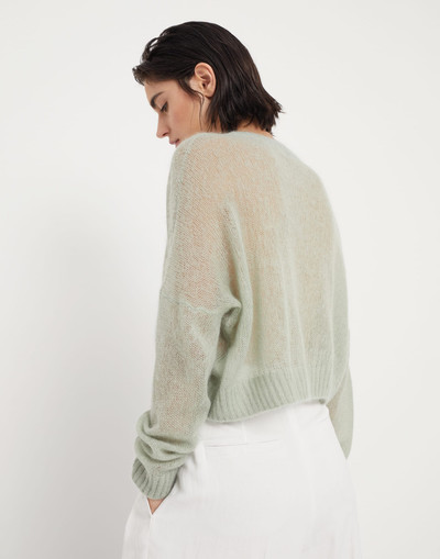 Brunello Cucinelli Cropped mohair and wool sweater with monili outlook
