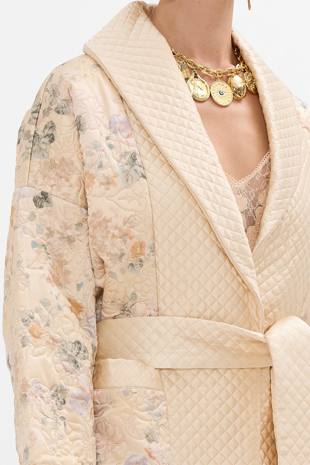QUILTED ROLL COLLAR COAT - 6