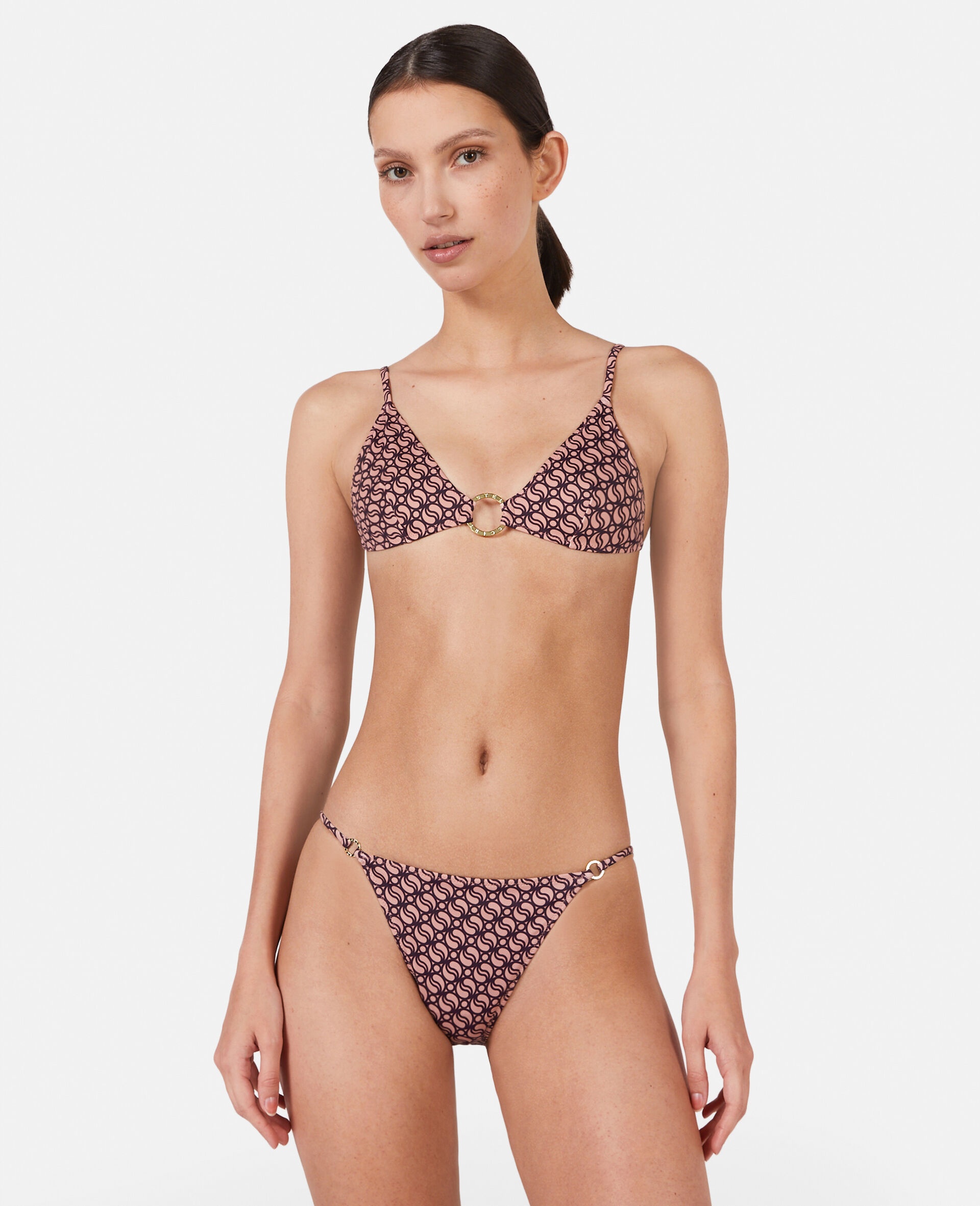 S-Wave Print Triangle Bikini Top - 2