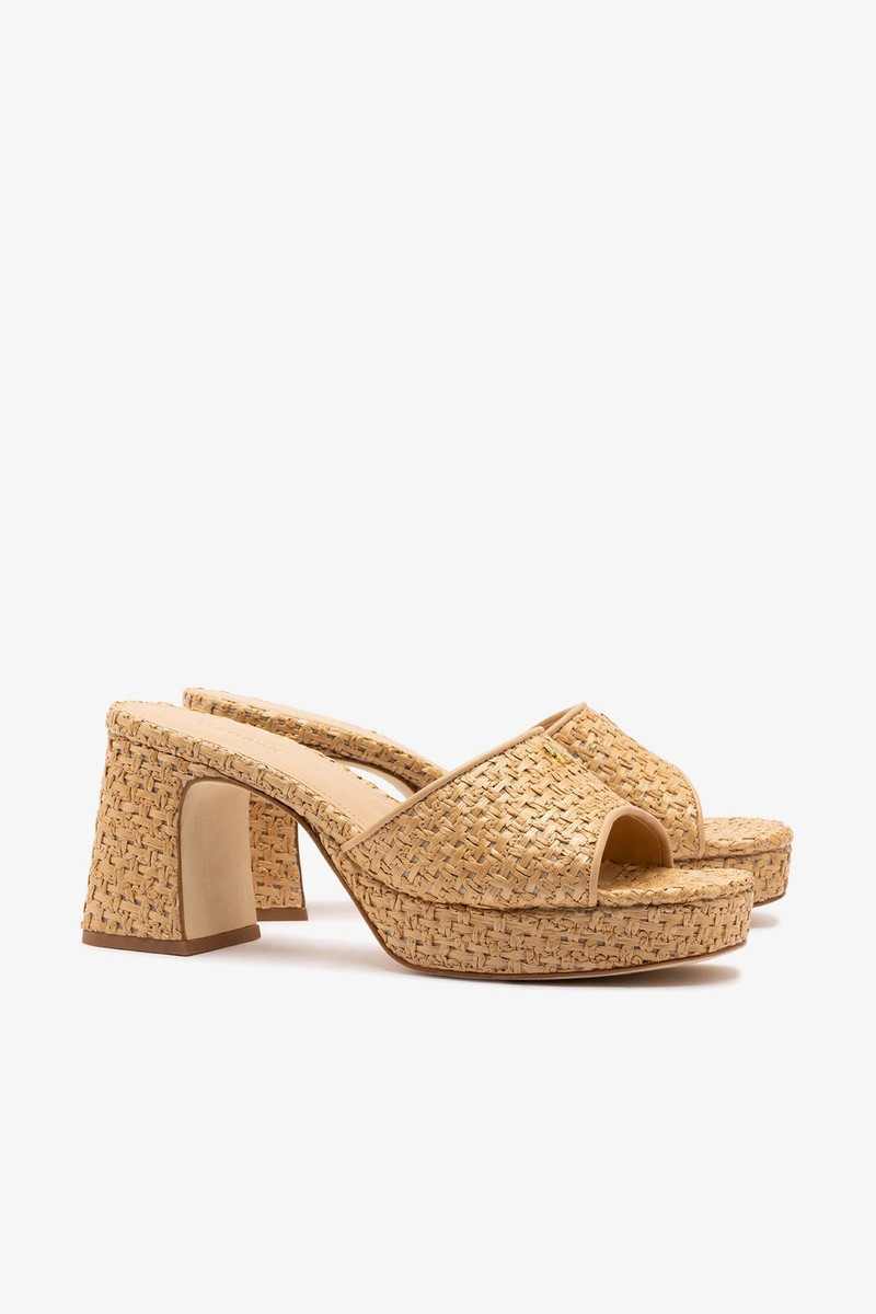 Dolly Low Mule In Natural And Beige Raffia 3