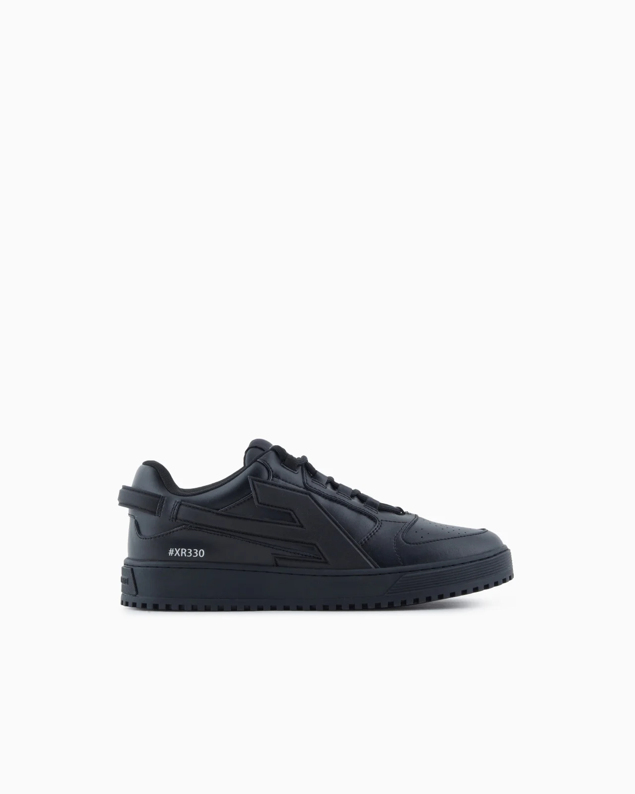 LEATHER SNEAKERS WITH OVERSIZED EA PATCH - 1