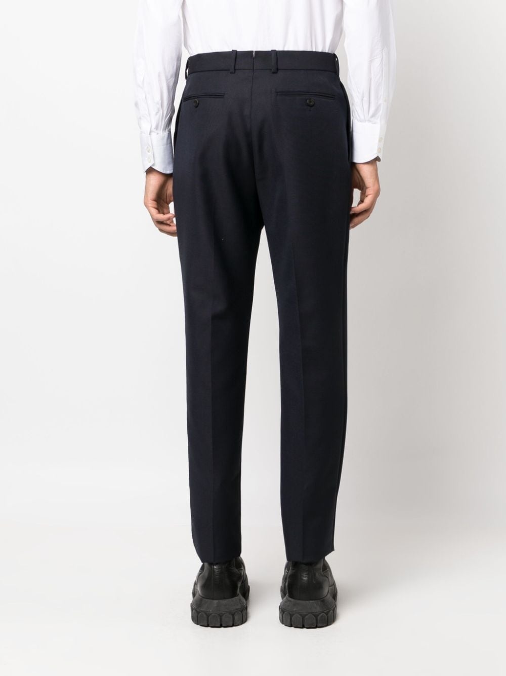wool-blend straight-leg trousers - 4