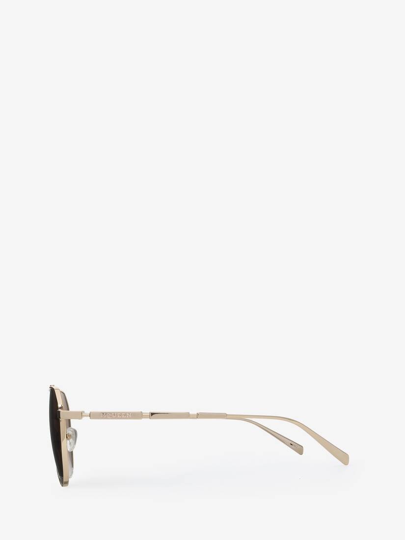 Metal Plaque Pilot Sunglasses - 3