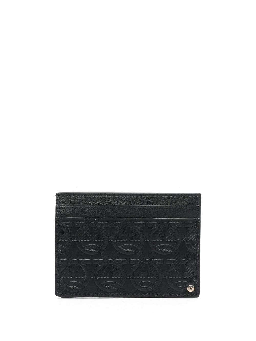 logo-debossed leather cardholder - 2