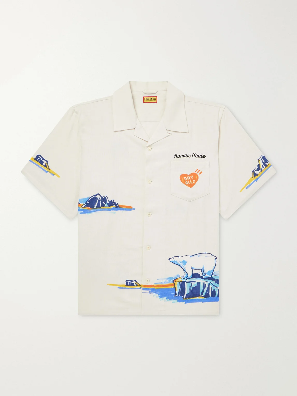 Camp-Collar Printed Poplin Shirt - 1