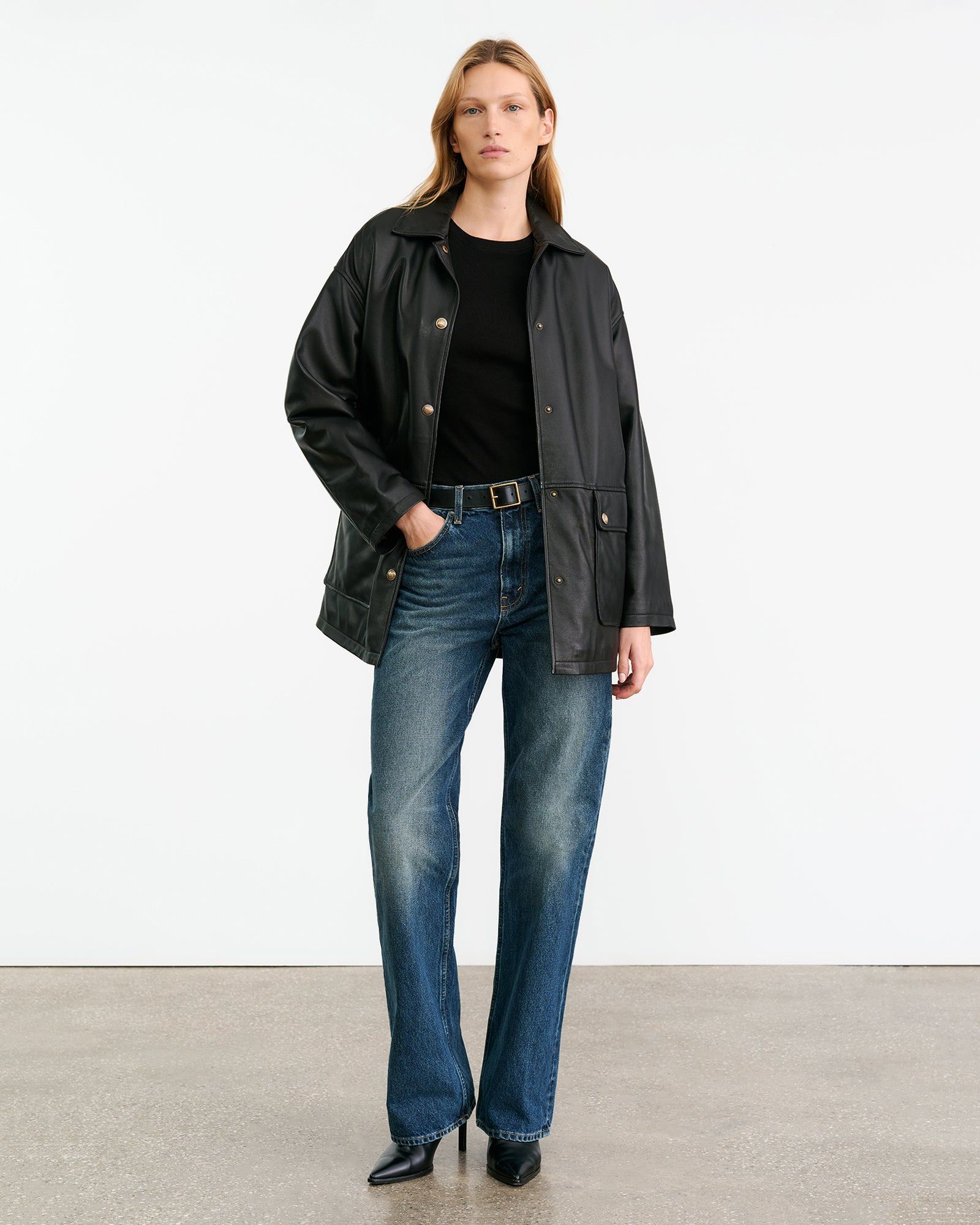 CORDEL LEATHER COAT - 4