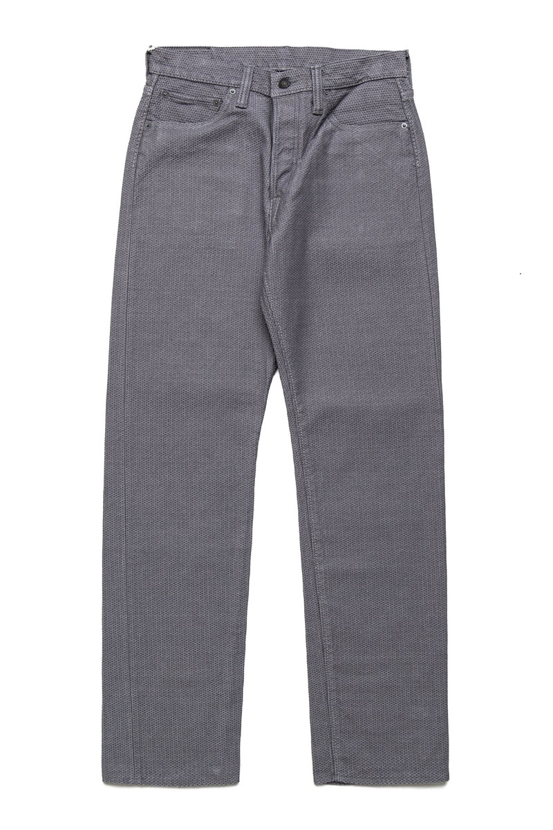 1178-GRY 12oz Sashiko 5P Pants Regular Fit - Heather Grey x Black - 1