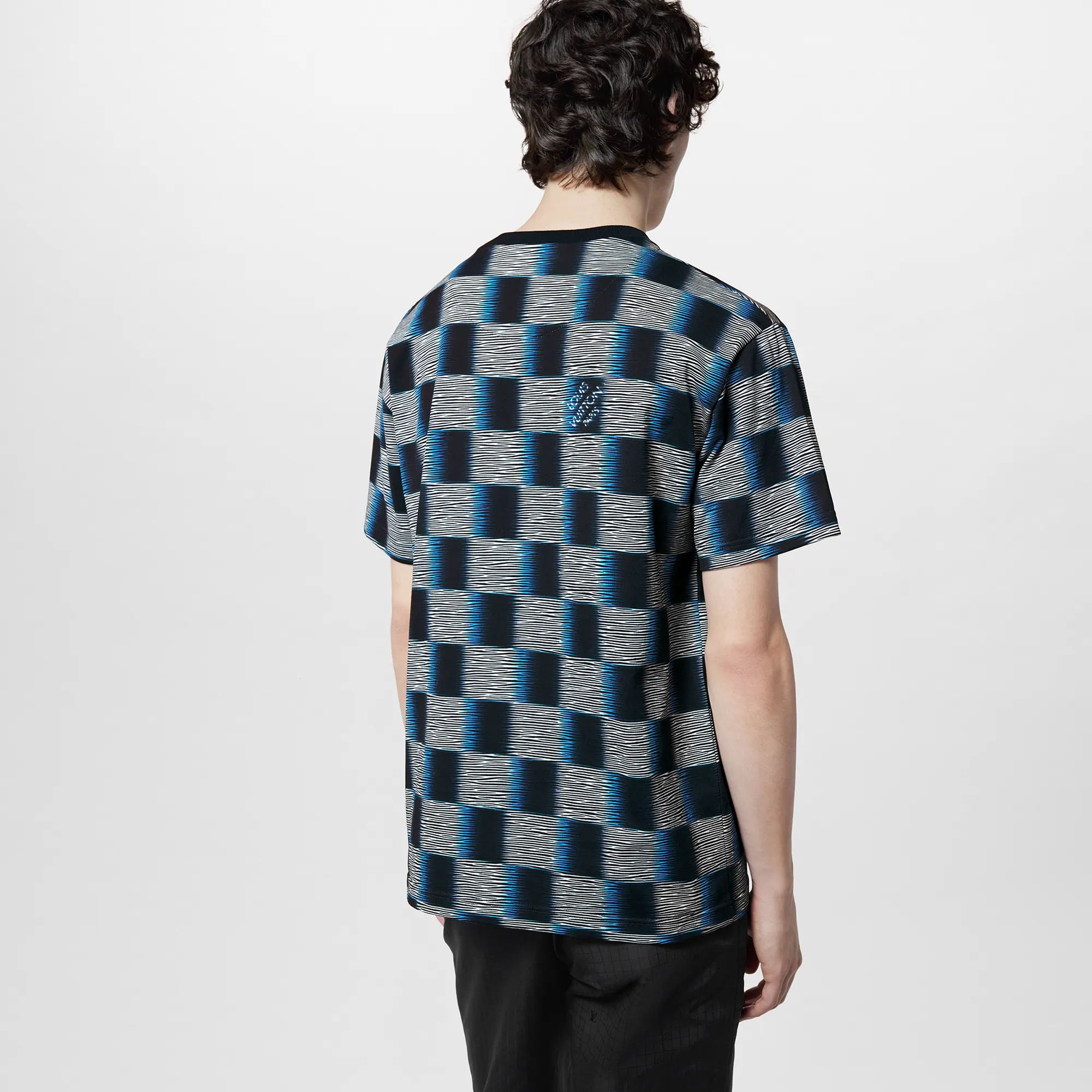 Damier Short-Sleeved Cotton T-Shirt - 2