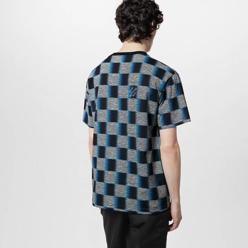 Damier Short-Sleeved Cotton T-Shirt 2