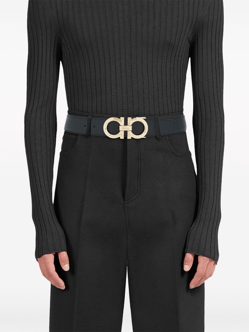 Gancini reversible leather belt - 4