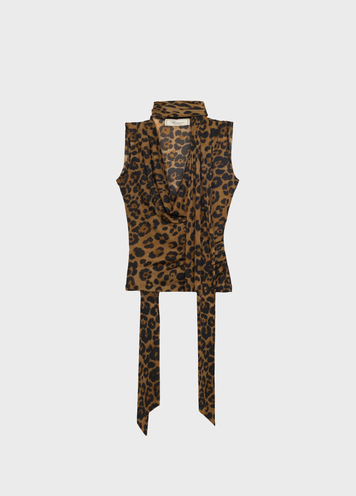ANIMAL-PRINT JERSEY TOP WITH SCARF - 1