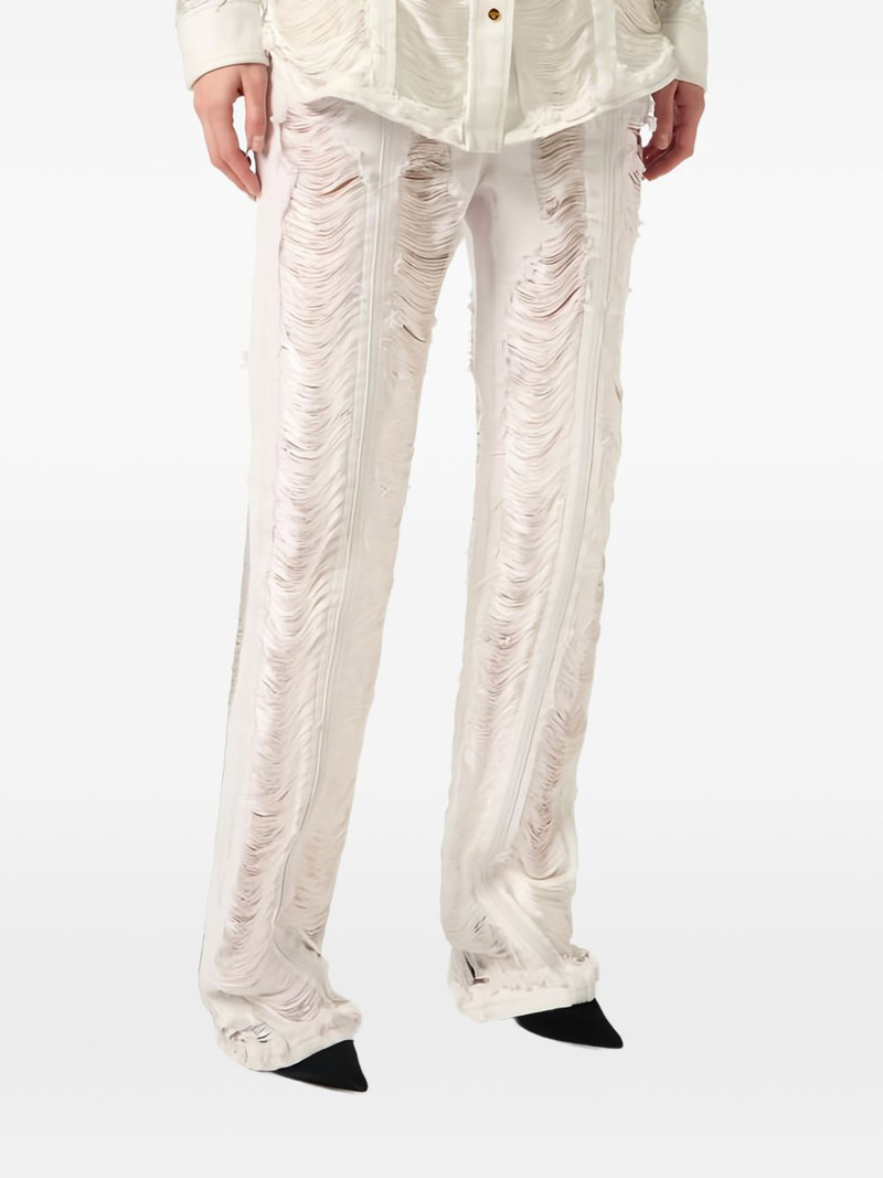 distressed fringed palazzo jeans 4