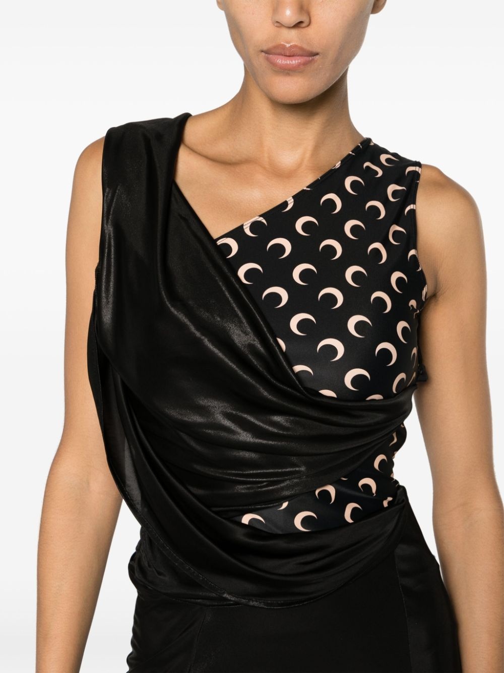 Crescent Moon-print asymmetric dress - 5