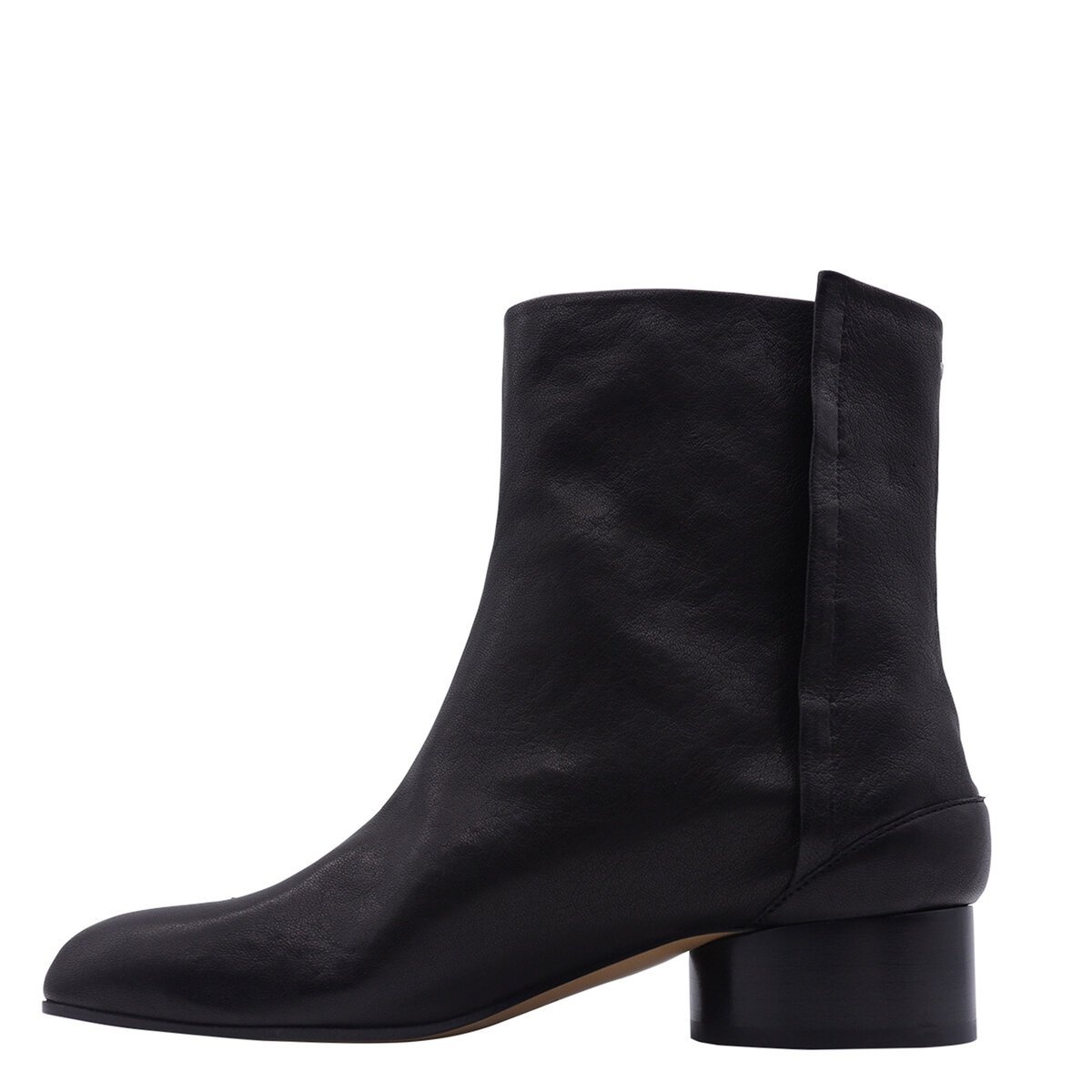 Tabi Soft Leather Heeled Boots in Black - 2