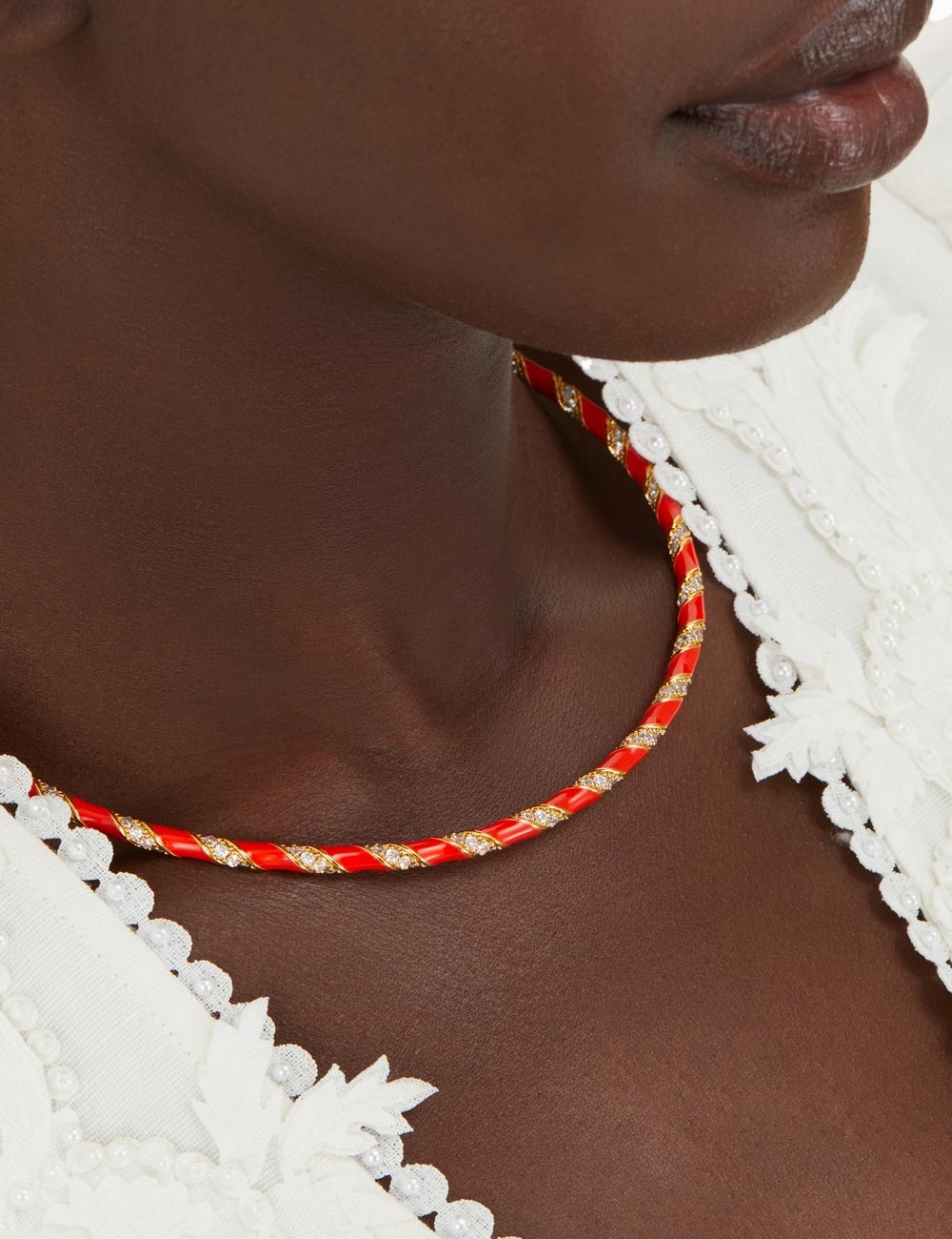 CANDY STRIPE PAVE CHOKER - 2