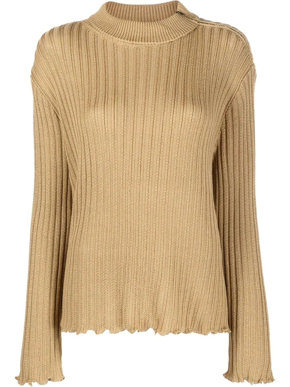 ribbed high neck jumper - 1