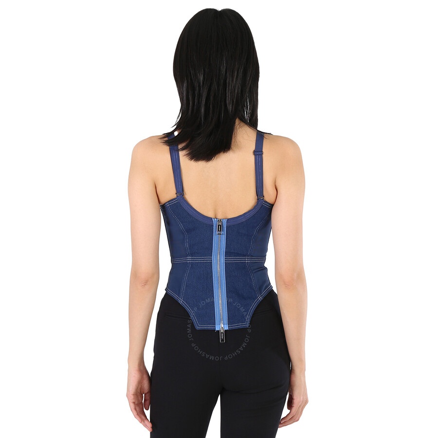 Burberry Ladies Dark Canvas Blue Denim Corset Top - 4