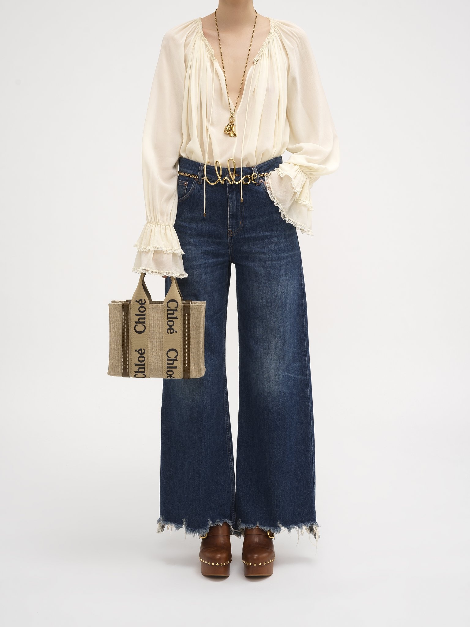 SMALL WOODY TOTE BAG IN LINEN - 8