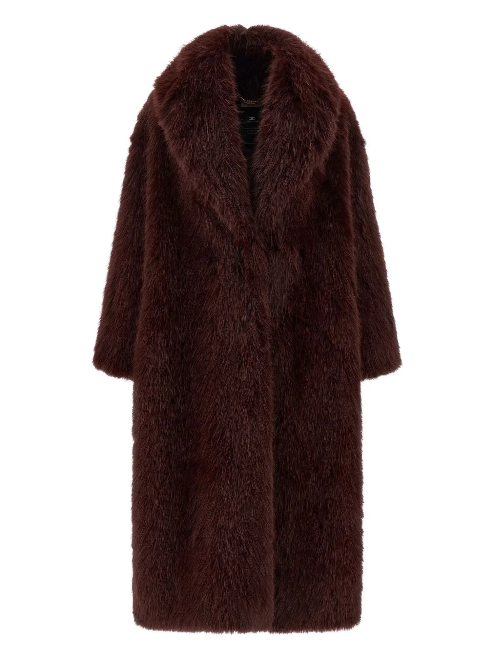shawl-collar faux-fur coat - 1
