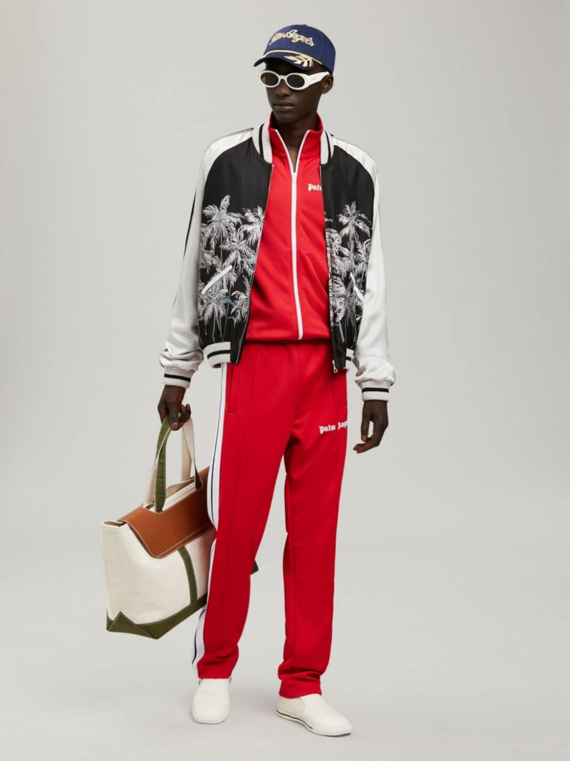 Palm Angels logo print track jacket outlook