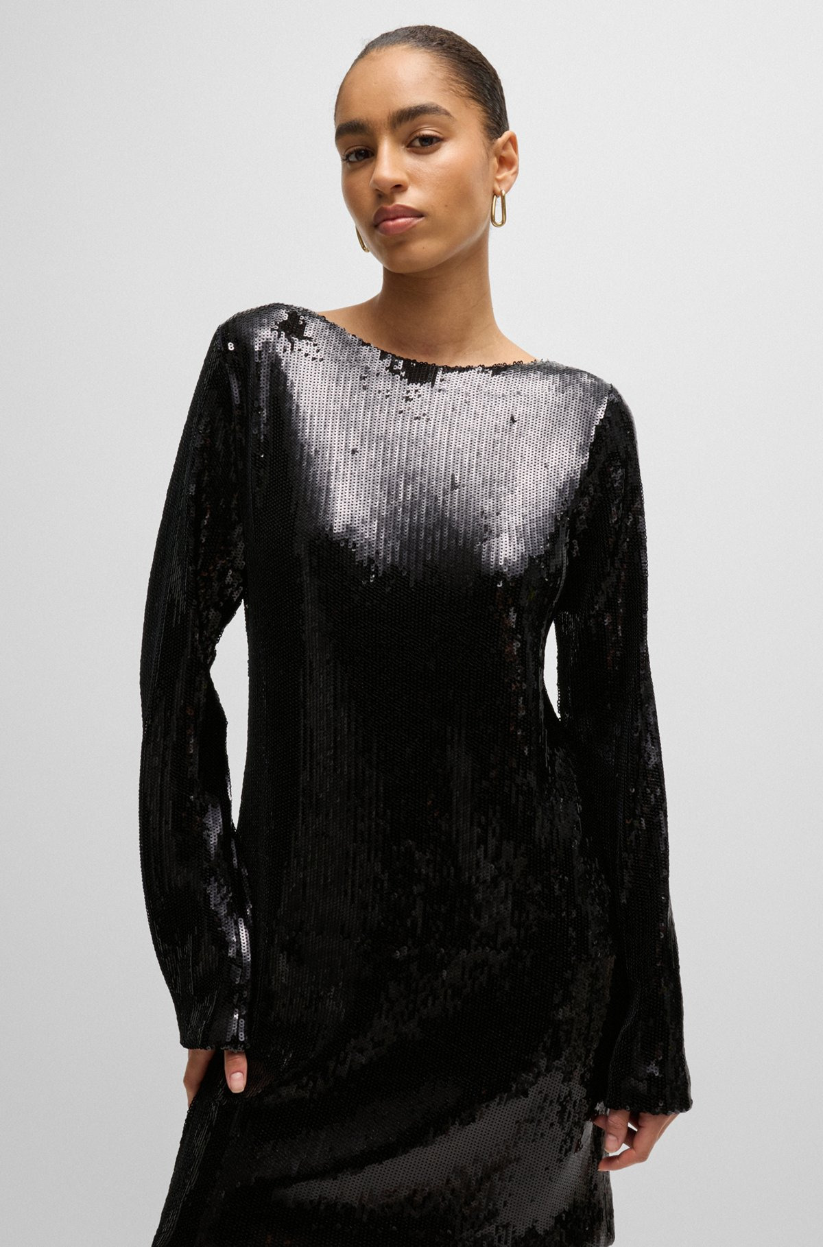LONG-SLEEVED SEQUINNED DRESS - 4