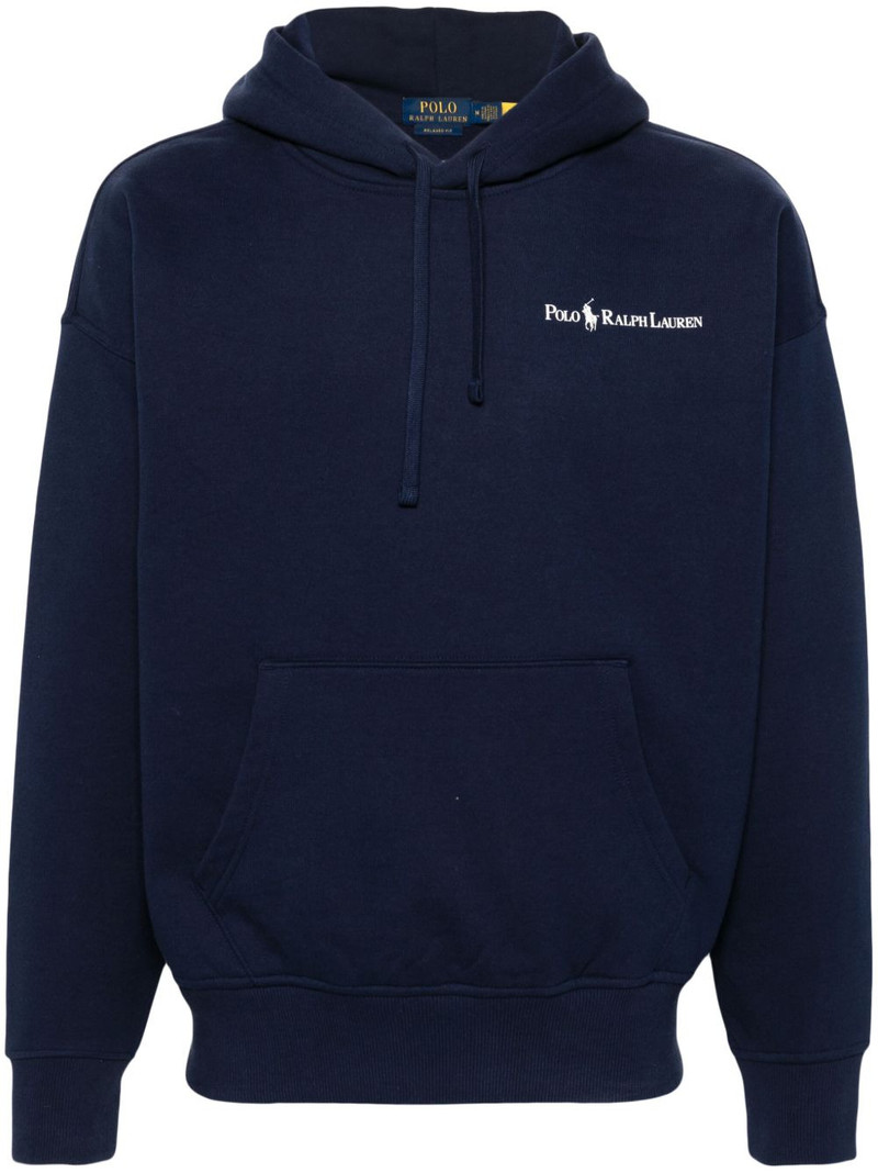 logo-print drawstring hoodie 1