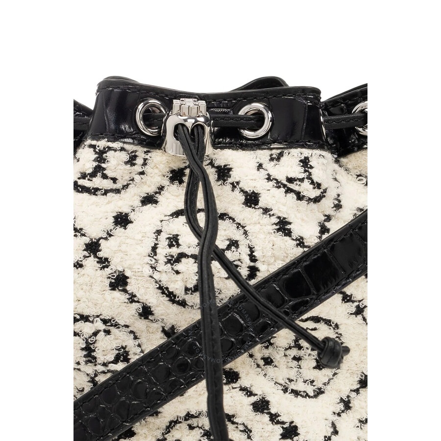 Tory Burch - Tory Burch Boucle Monogram Drawstring Bucket Bag - 4