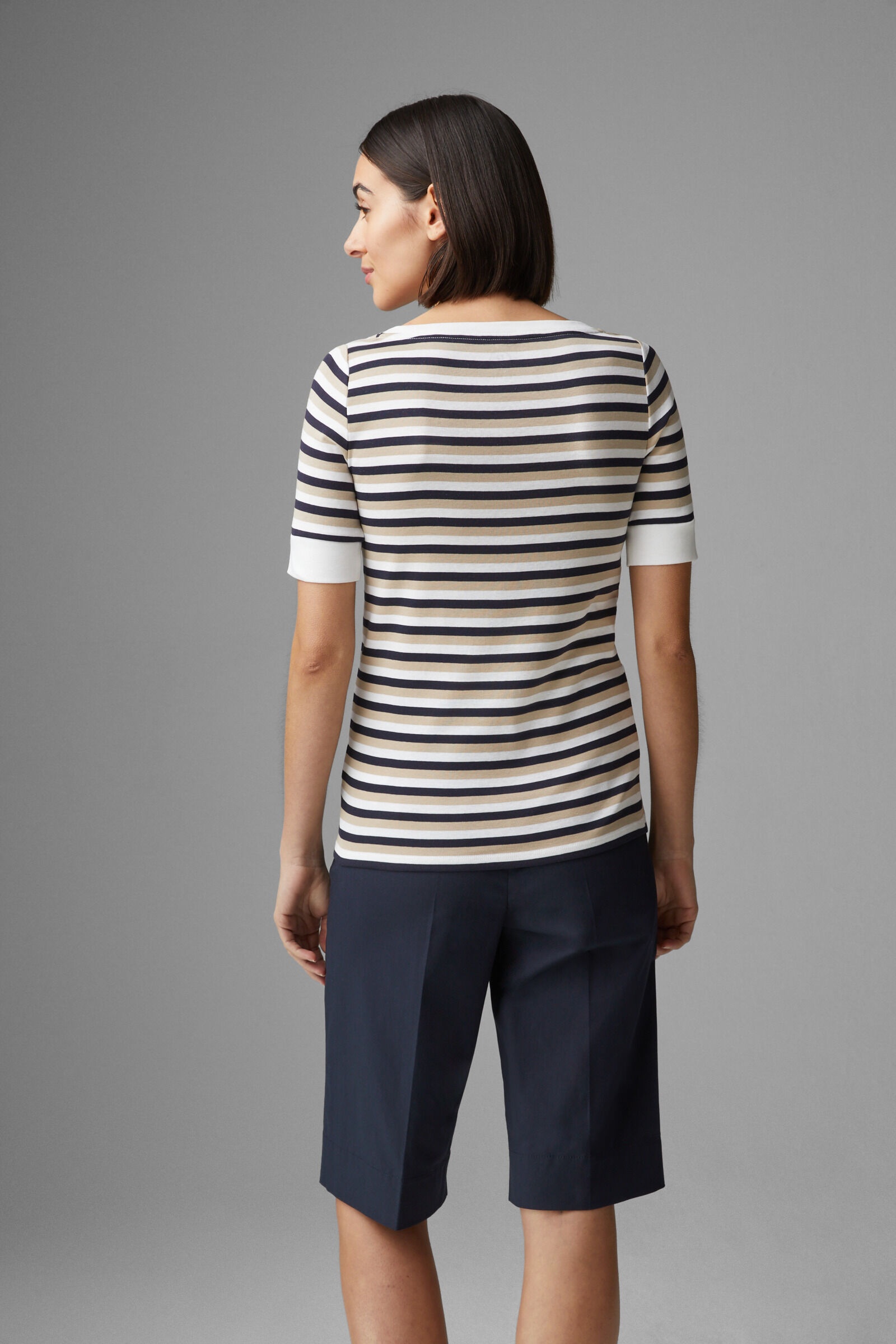 Jackie T-shirt in Navy blue/Beige - 3