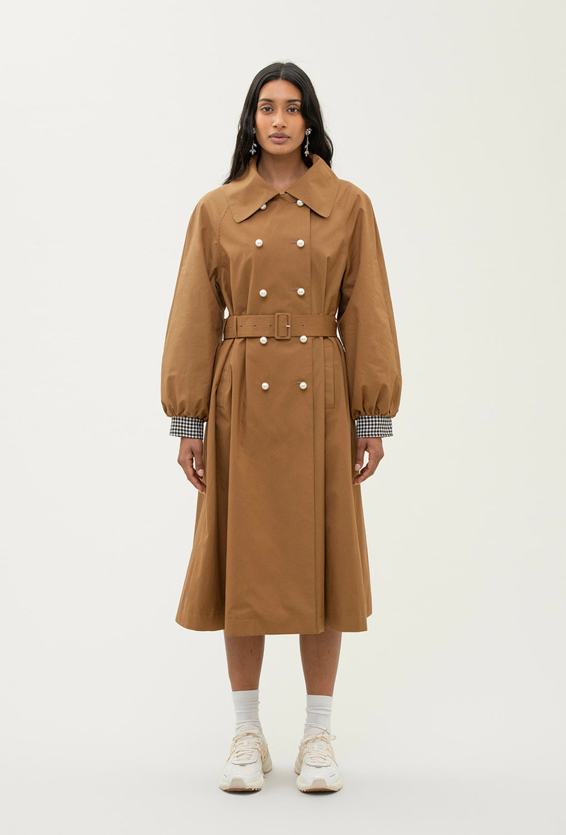 Birch Trench Coat - Tan/Black Gingham 3