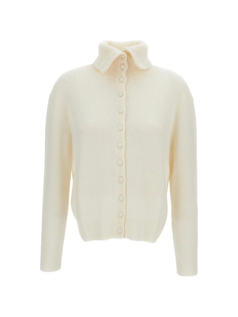 button-up mock-neck sweater - 1