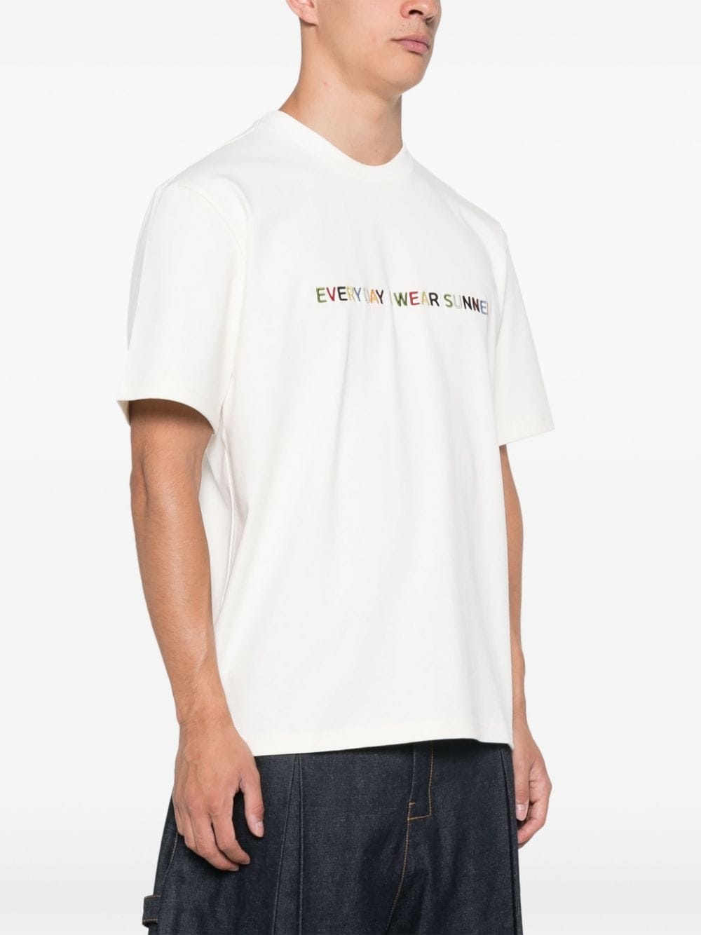 logo-embroidered T-shirt - 3
