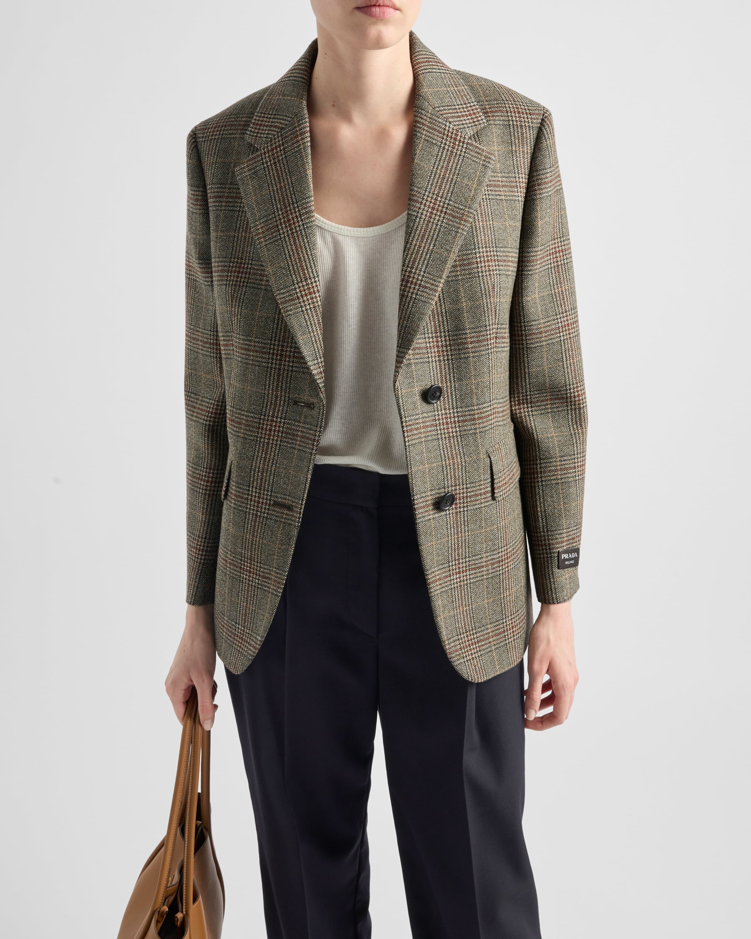 Prada Single-breasted Prince of Wales checked jacket
