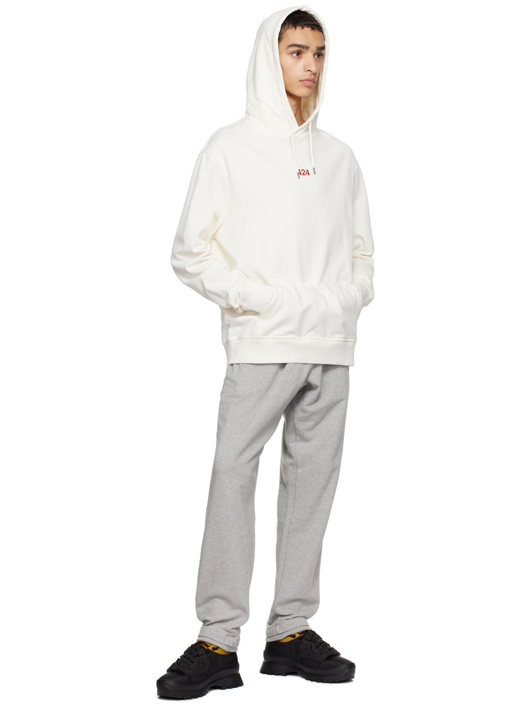Gray Embroidered Lounge Pants - 4