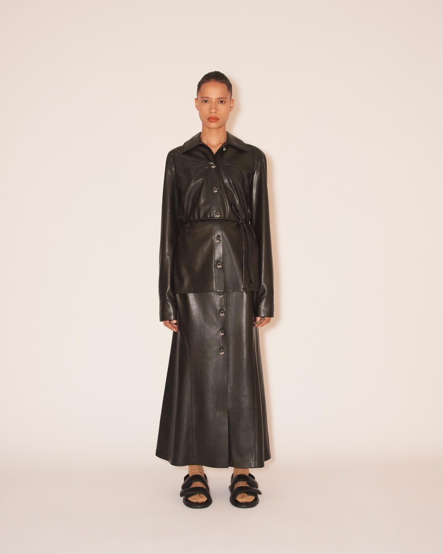 ELIDA - OKOBOR™ alt-leather shirt - Black - 3