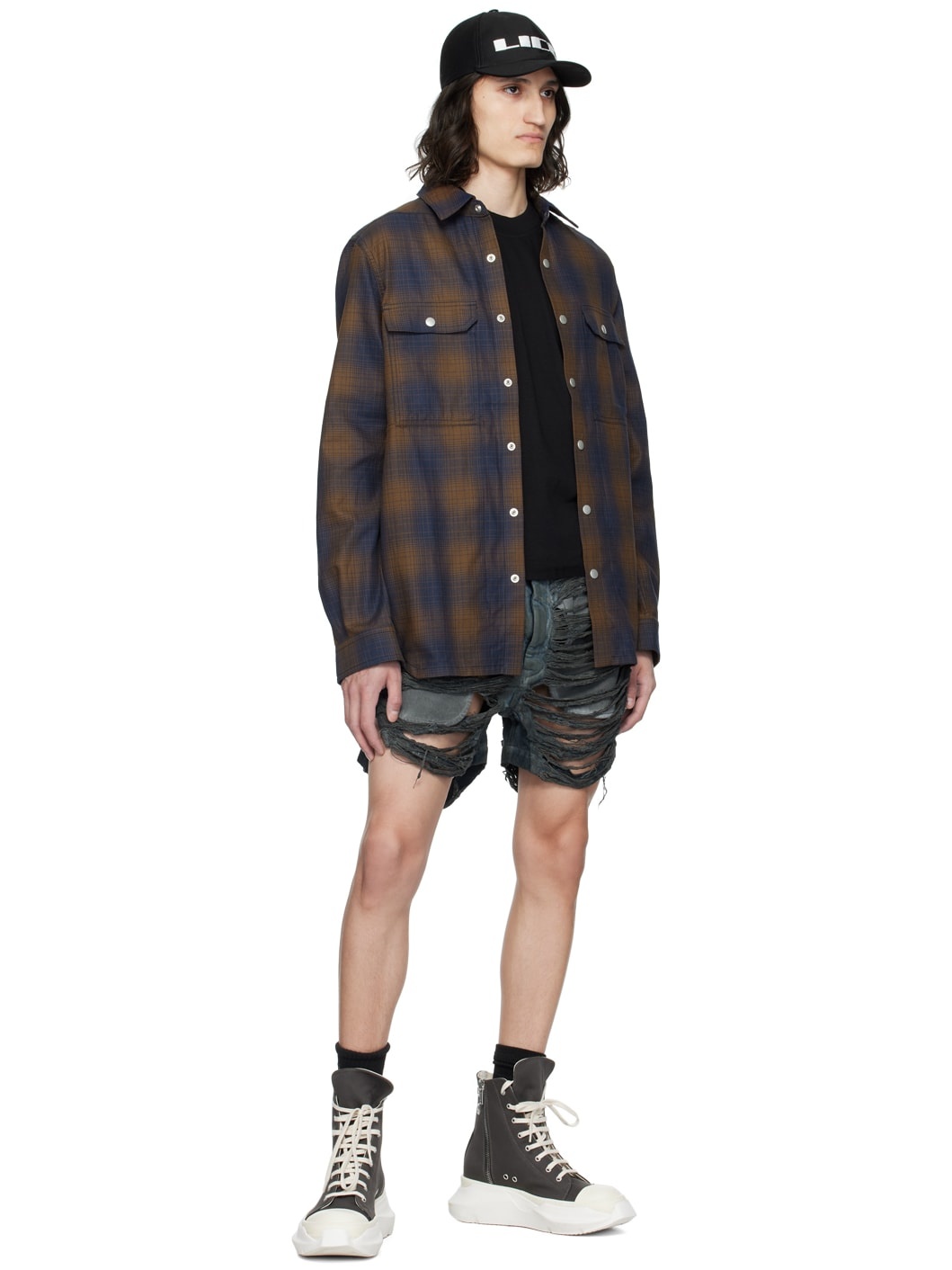 Gray Geth Cutoffs Denim Shorts - 4