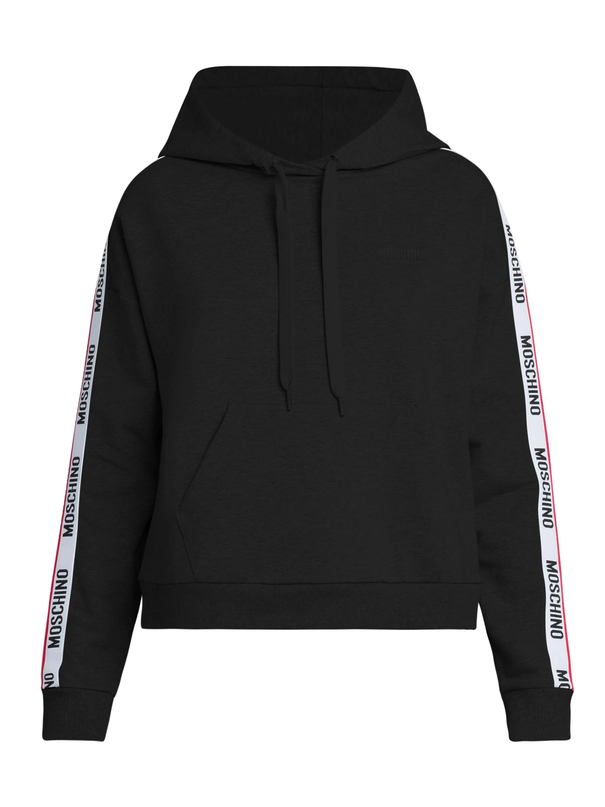 Women's Stretch-Cotton Knit Hoodie - Black - 1