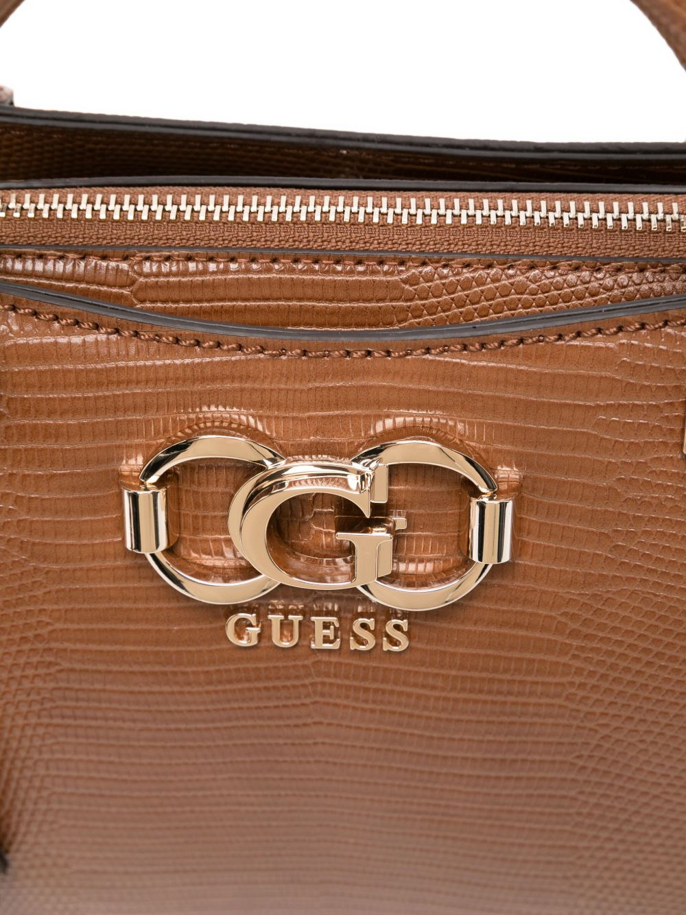 logo-plaque snakeskin-effect shoulder bag - 3