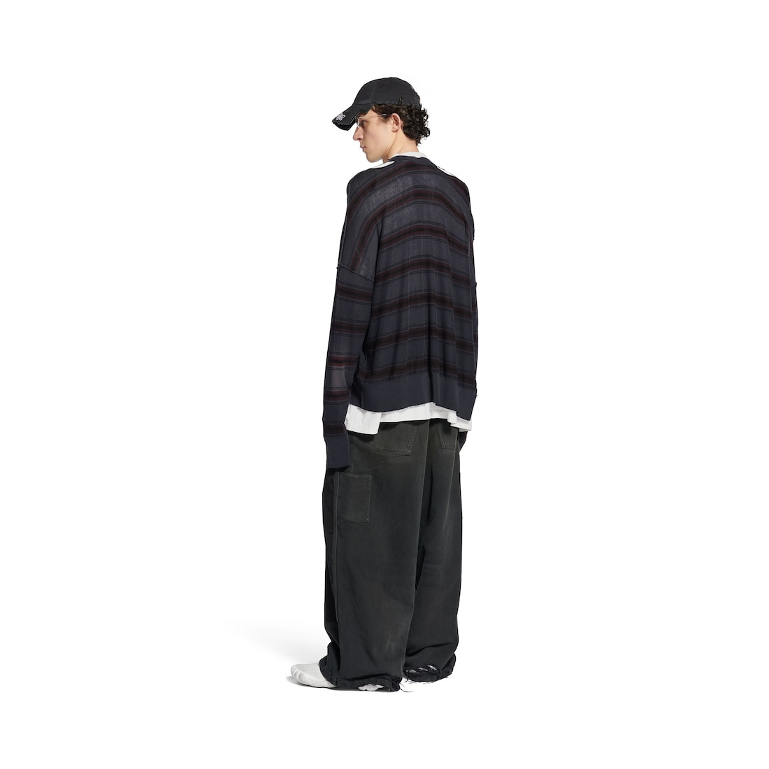 Men's Layered Sweater in Black/multicolor - 4