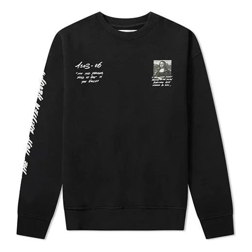 Off-White SS19 Back Mens Logo Mona Lisa Round Neck Sweater OMBA035S190030051020 - 1