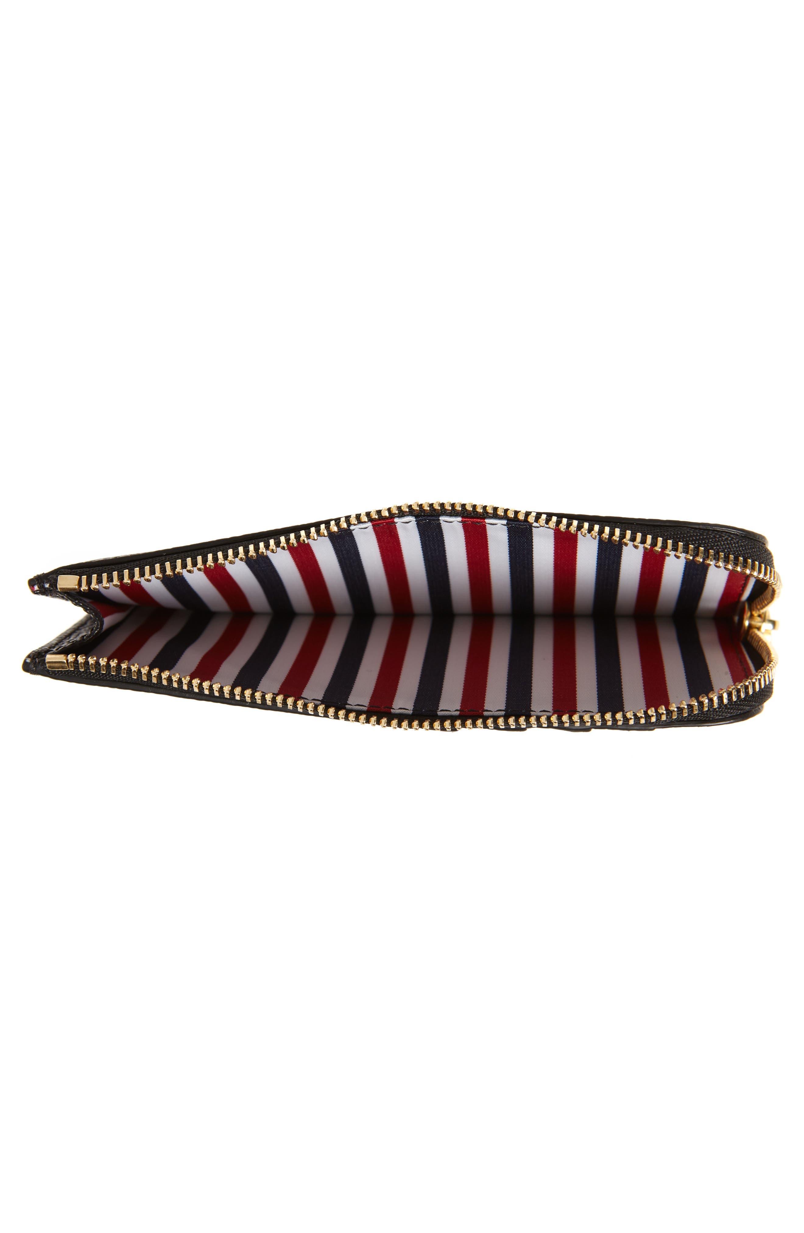Half Zip Around Pebbled Leather Wallet - 2