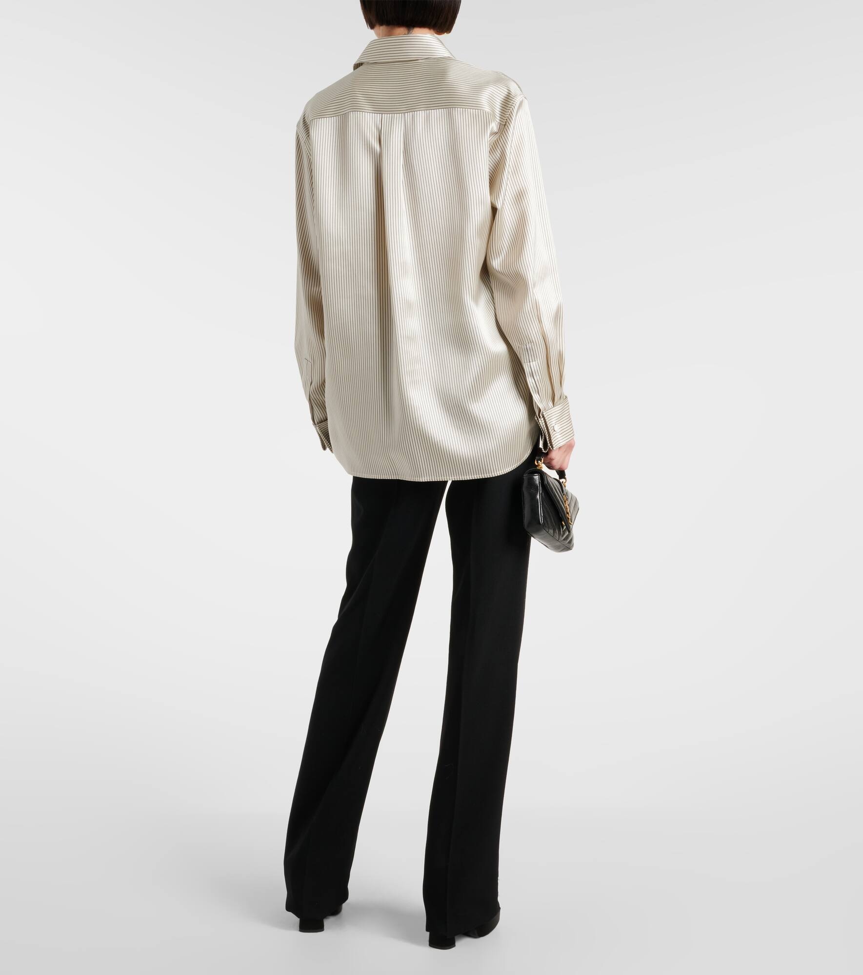 Striped silk satin shirt - 3