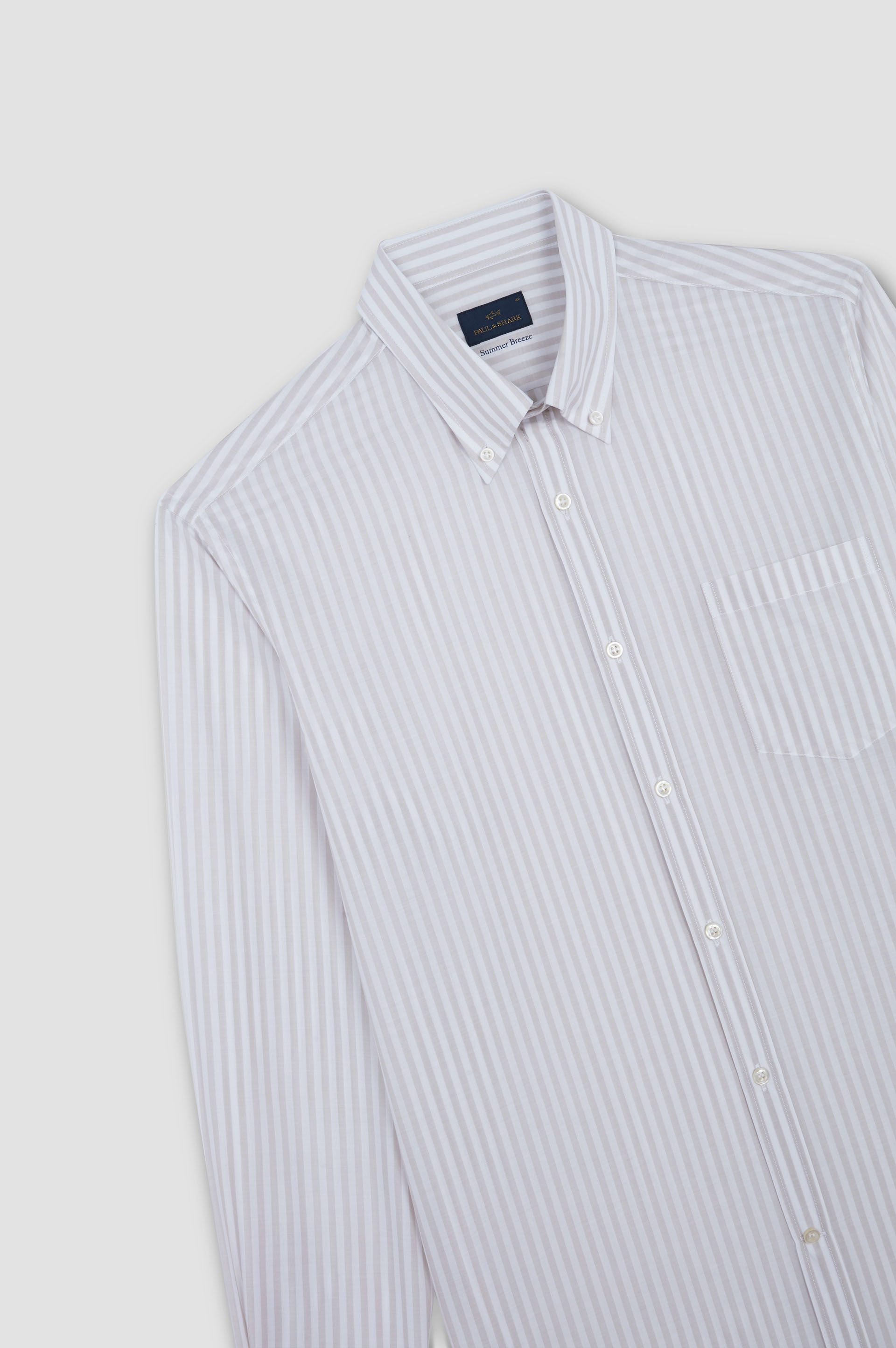 COTTON SHIRT WITH STRIPED PATTERN - 5