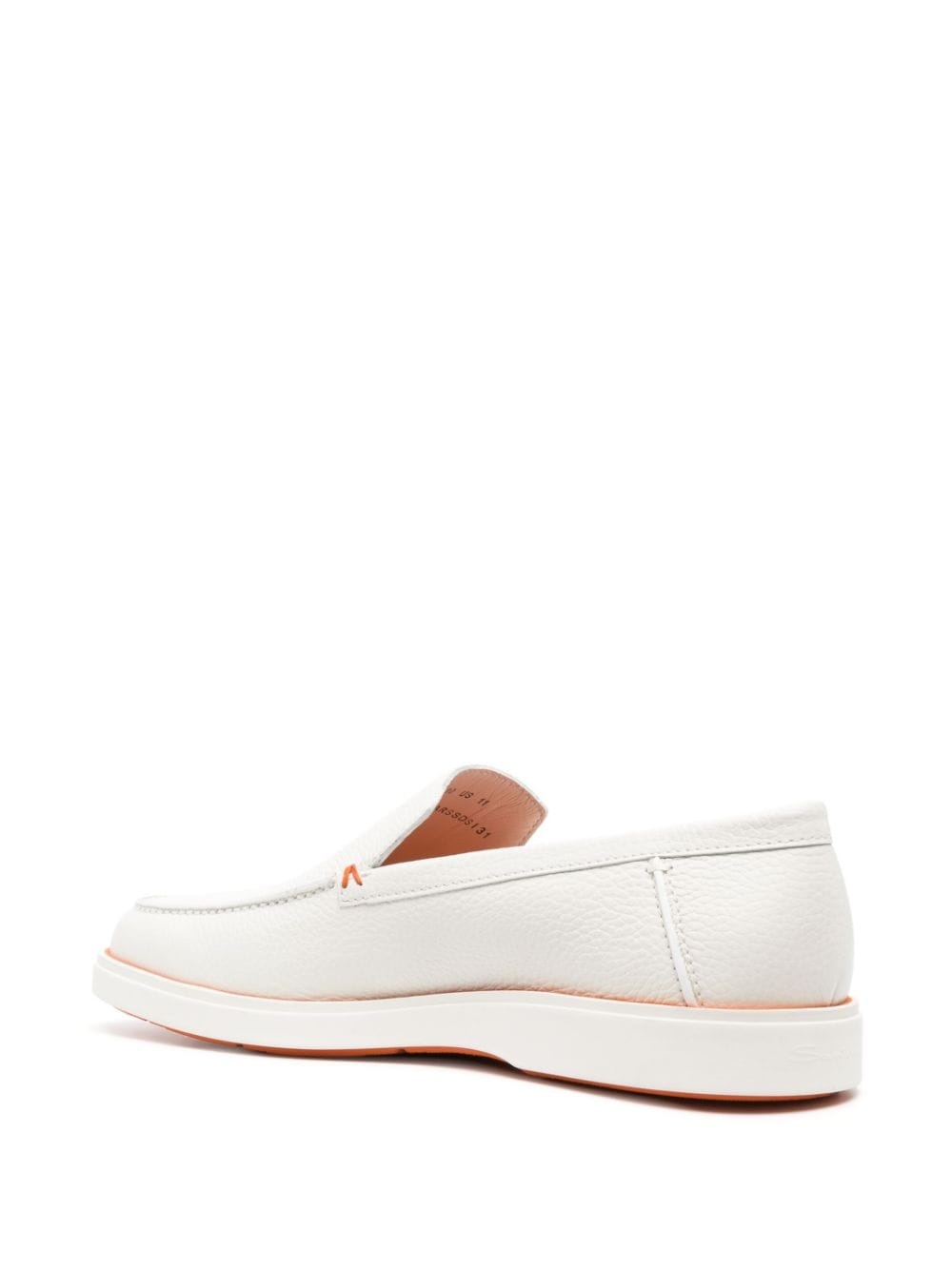 contrast-stitch leather loafers - 3