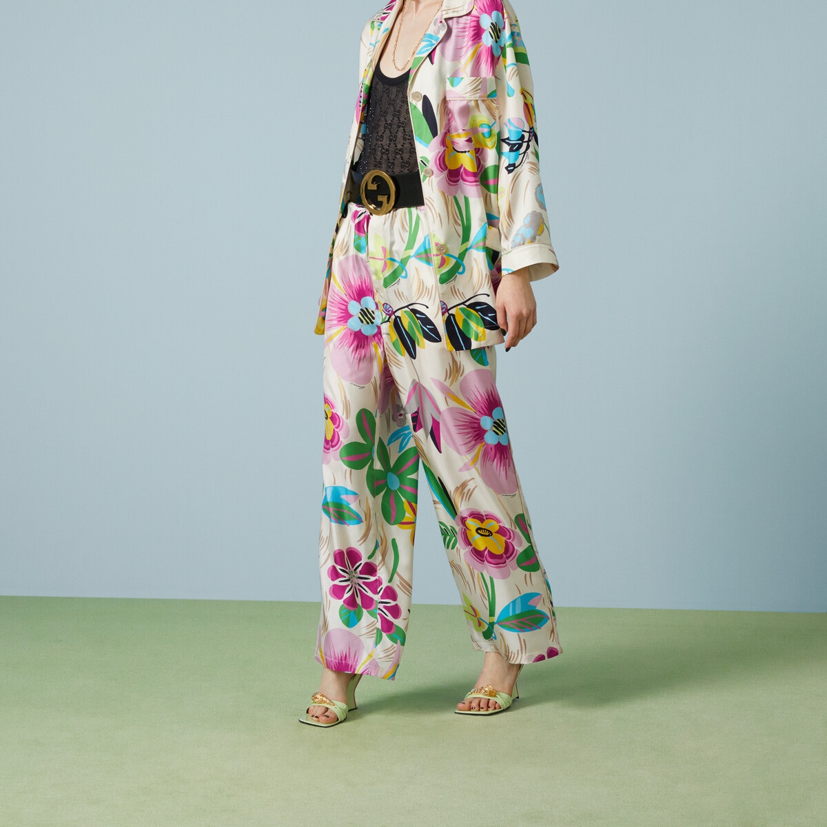 Floral print silk pant - 5