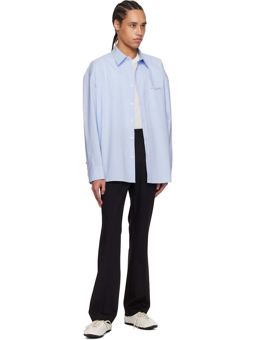 Black Slim Straight Trousers - 4
